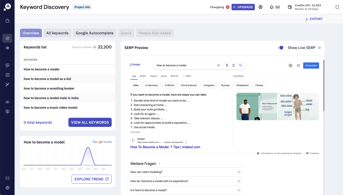 Keyword Discovery Preview